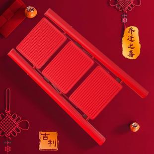 乔迁之喜 高档多功能红色三步梯子喜庆防滑家用折叠伸缩人字梯