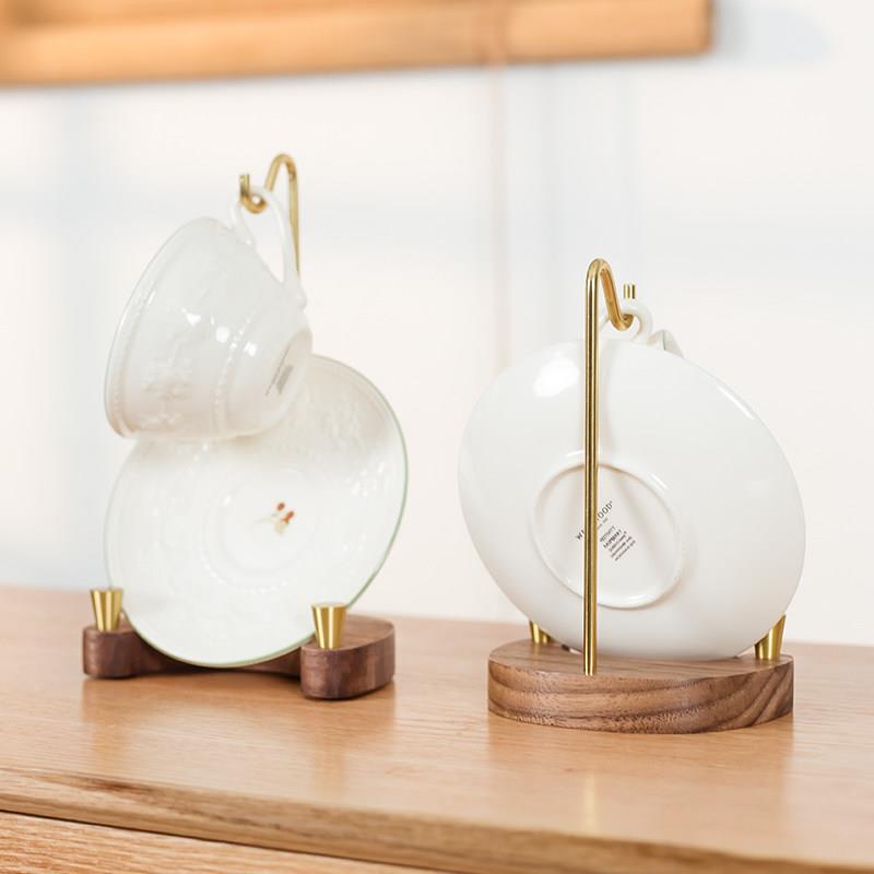 盘子展示支架托茶杯瓷盘器盏碟圆形摆件架子咖啡杯餐具展示底座托