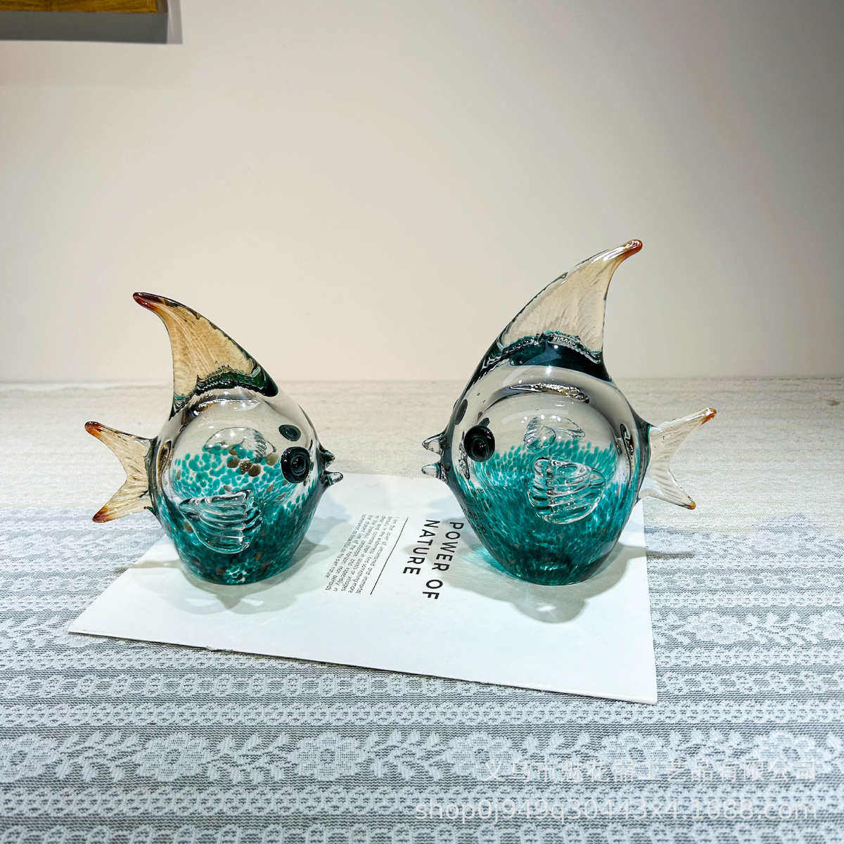 轻奢简约彩色琉璃泡泡鱼摆件高级感家居电视柜玄关样板间装饰摆设,家居饰品,花瓶,淘宝优惠券,粉丝福利购,淘宝优惠卷