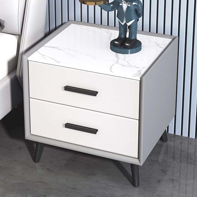 Tal实木轻奢床头柜简约现代皮质床边柜家用卧室迷你岩板储物收纳