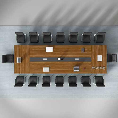 重庆加厚简约会议桌椅子组合办公家具实木培训桌子 开会条形长桌