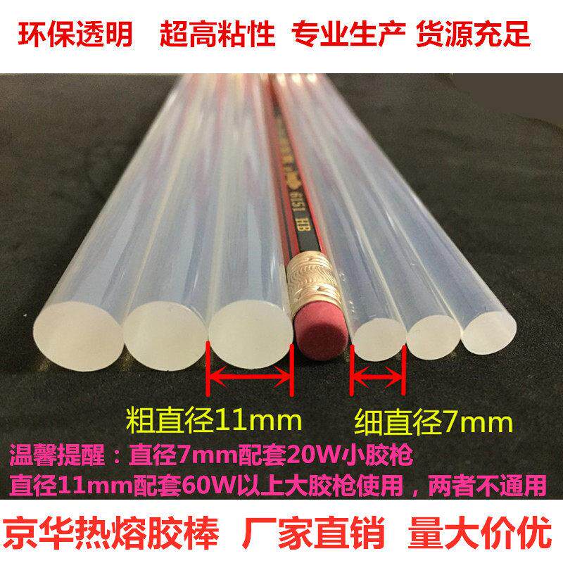 1mm胶7mm厂整箱包邮环保胶热胶枪1条/高粘透明热熔胶棒手家工家用