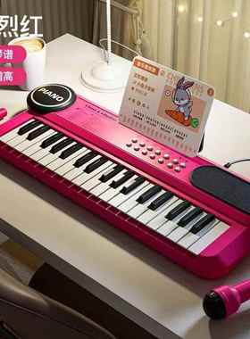 新款儿童电子琴初学者37键门女级小钢琴宝宝可弹玩奏乐入器男孩话
