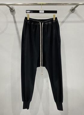 SUBHUMAN男款丨经典加厚纯棉抓绒哈伦吊档运动休闲垮裤黑色深灰