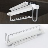 吊装 多功能伸缩衣橱挂衣器 衣柜推拉挂杆五金配件 顶装 衣柜挂衣杆