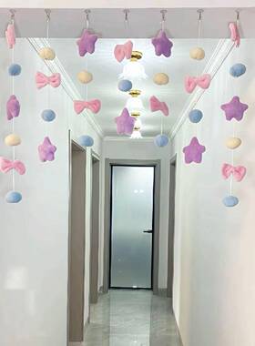 家居紫色星球门帘儿童房门布置高颜值挂帘墙面装饰免打孔立体门贴