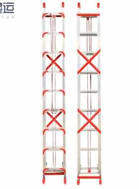 穆运伸缩梯子铝合金升降梯户外工程梯直梯2mm6米6000*150*400