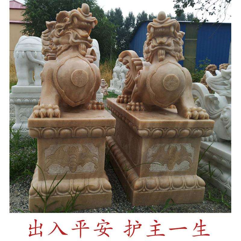 石雕门墩一对貔貅麒麟家用门口摆件石当石鼓青石门墩汉白玉抱鼓石