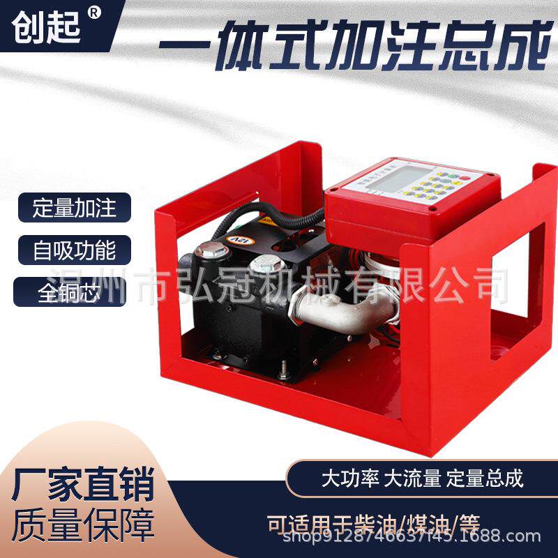 12v24v220V车载小型加油机电动抽油泵大流量柴油泵全自动电子计量