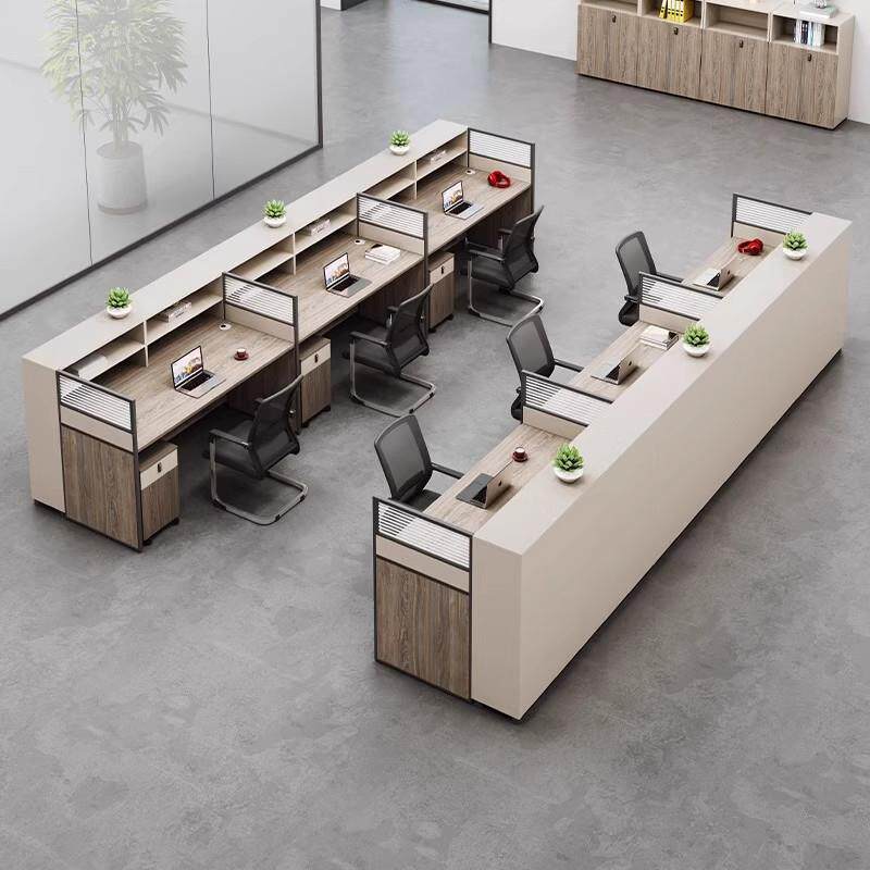 屏风4/6人位职员办公桌椅组合员工现代简约电脑桌2工位办公室卡座