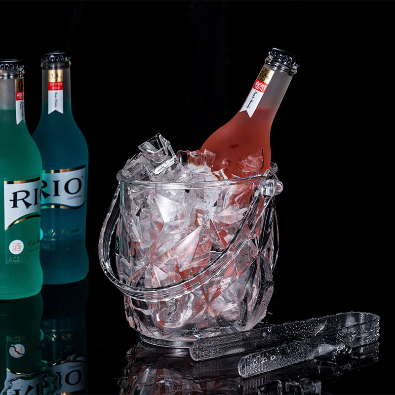 【送冰夹】创意圆形亚克力冰桶 KTV酒吧 塑料冰桶 啤酒冰桶冰铲,餐饮具,冰桶,淘宝优惠券,粉丝福利购,淘宝优惠卷