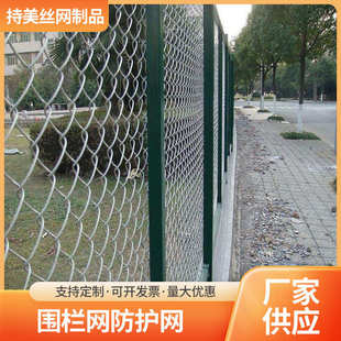 护栏网锈钢丝PVC包塑丝护栏网 源头厂家勾花网学校围网体育场围栏