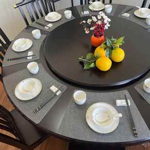 扇形细布纹餐垫新中式酒店高端餐垫隔热餐桌垫防水防油家用餐具垫