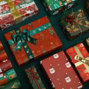 Christmas wrapping paper gift kraft paper圣诞节包装纸牛皮纸