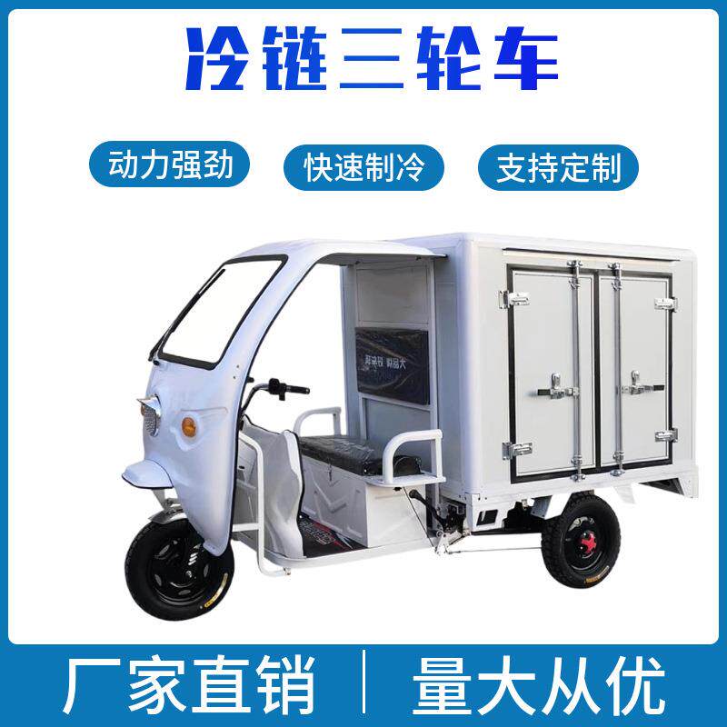 厂家供应冷藏冷冻送餐车保温保鲜蔬菜配送车冷链电动三轮车