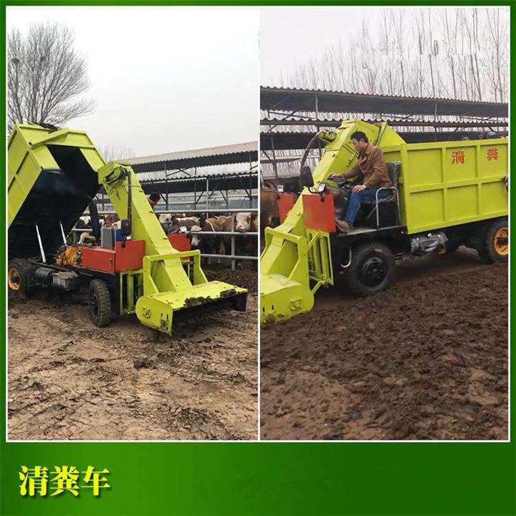 牛场厚地面KUA粪清粪车板流淌屎尿刮式铲粪车柴油四驱收层粪养扒