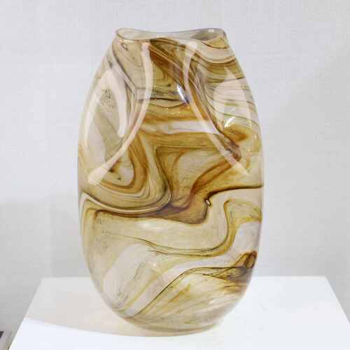 现代轻奢流纹琉璃花瓶摆件艺术客厅玄关电视柜餐桌家居装饰品