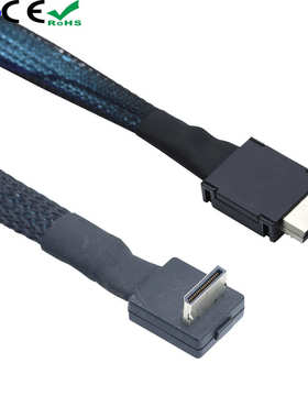 PCIE Oculink SFF 8611 4I 42P转 SFF-8611 4I 90度服务器高速线