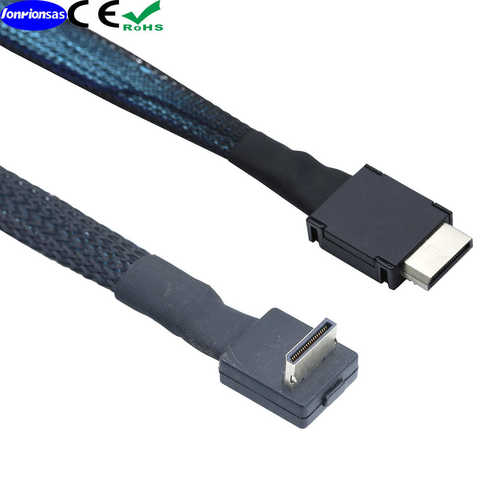 PCIE Oculink SFF 8611 4I 42P转 SFF-8611 4I 90度服务器高速线