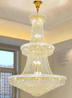 欧式水晶吊灯客厅灯中空大厅吊灯奢华大气复式楼别墅酒店楼梯灯具