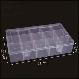 大号15格透明可拆塑料收纳盒分格五金电子元件首饰盒文具胶带储物