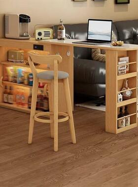 玻璃台桌一体家用边客厅岛TOS台餐桌小户型可吧餐伸缩隔断储物儿