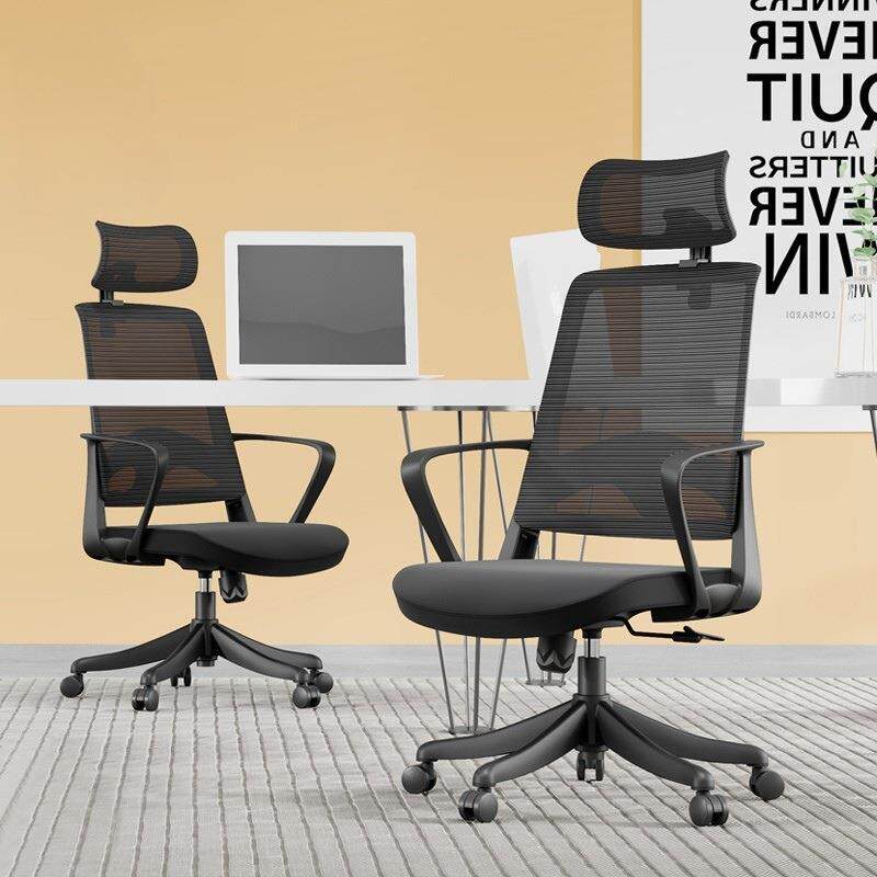 黑色职员椅转椅家用万向轮座椅员工电脑椅办公椅升降椅子透气网布