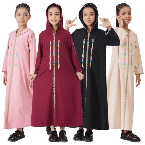 Girl's lace up hooded dress T