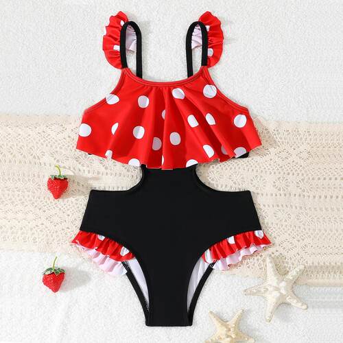 Children's swimsuits, cute girls' one-piece bikinis,
