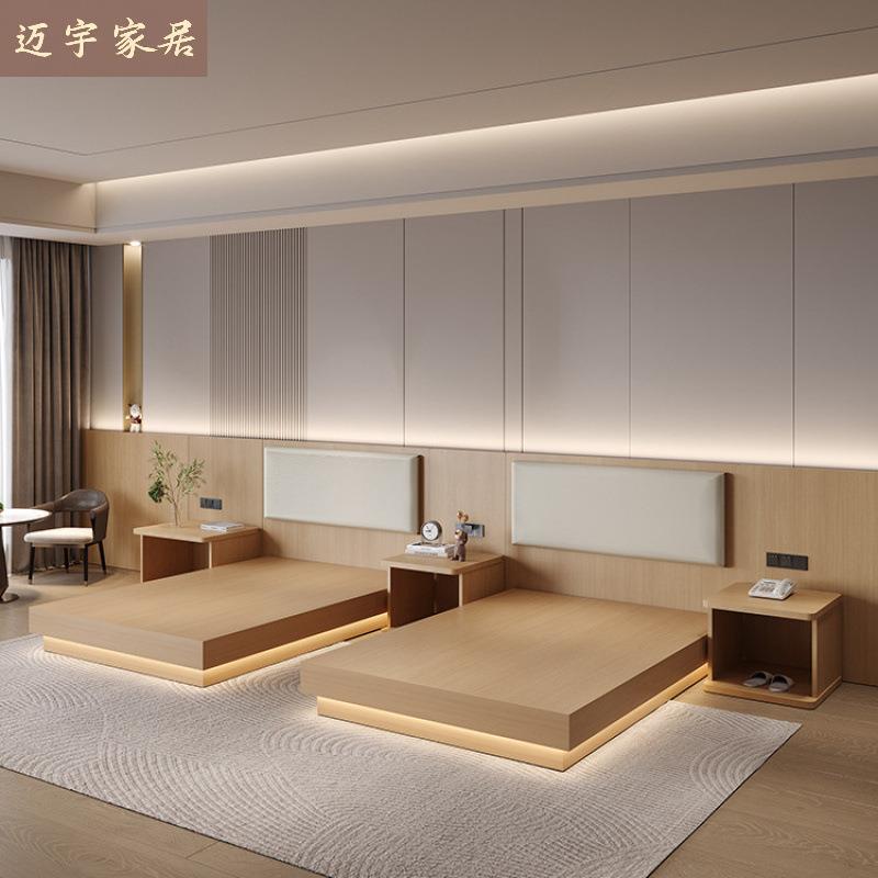 酒店家具标间全套床民宿客房双床专用全季如家单标间宾馆用床