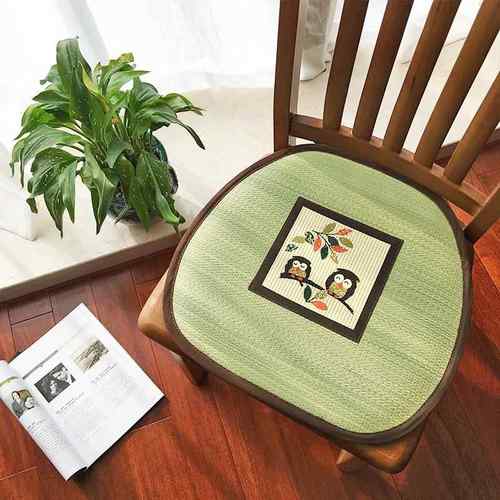 高档日榻米草席坐式垫夏季办公室透气凉榻席座子垫学生椅椅垫马蹄