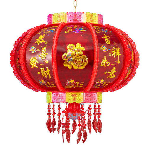 2025新款七彩旋转走马灯led灯笼大门口一对春节新年户外阳台挂饰