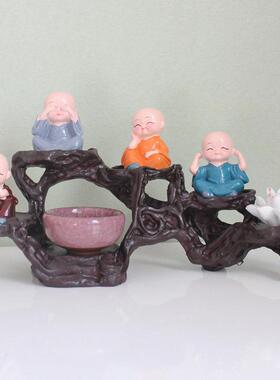 中国风和尚饰品客厅电视柜入口大厅办公室室内装饰工艺品桌面人物