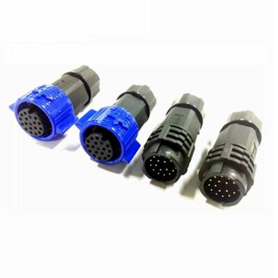 多芯防水接头15芯16芯18PIN公母对插头 M19自锁连接器厂家