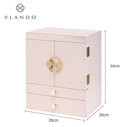 高档戒VLANDO唯朵精首饰盒项链手表指大容兰量珠宝饰品收纳盒复古