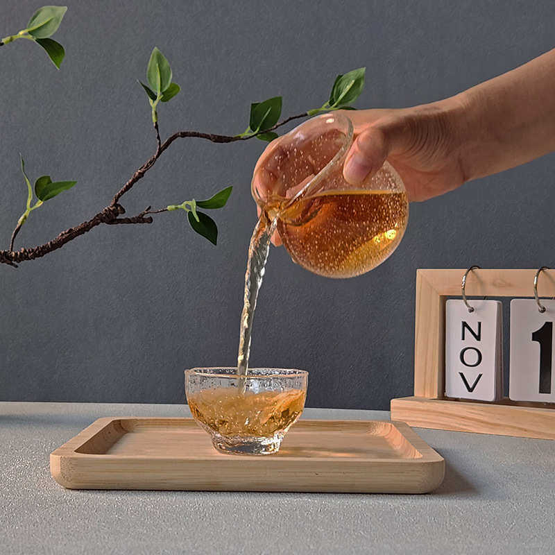 日式水晶球手工气泡公道杯家用茶具耐热玻璃分茶杯功夫茶静心
