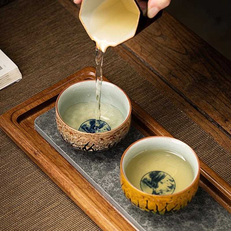 新款直销青瓷手绘杯德化茶具大漆茶杯主人杯福州犀皮漆品茗杯专用