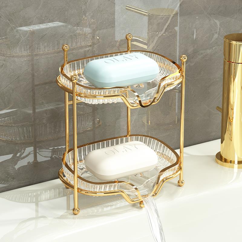 肥皂盒壁挂式免打孔沥水香皂置物架家用排水2025新款洗手脸台双层