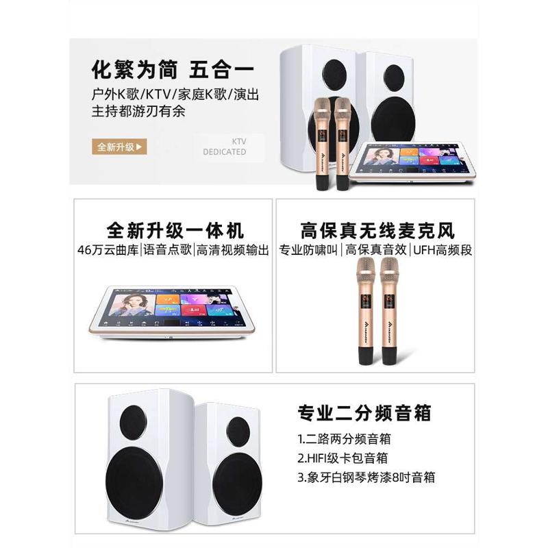 InAndon/音王五合一家庭ktv音响套装卡拉ok机全套k歌家用客厅音箱