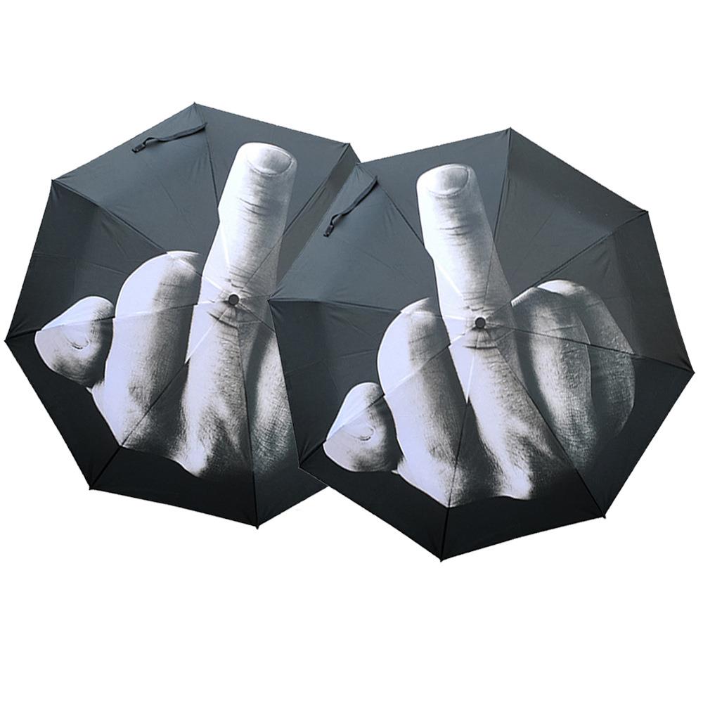 新款直销跨境热销创意竖中指雨伞外贸法克手动全自动折叠个性中指