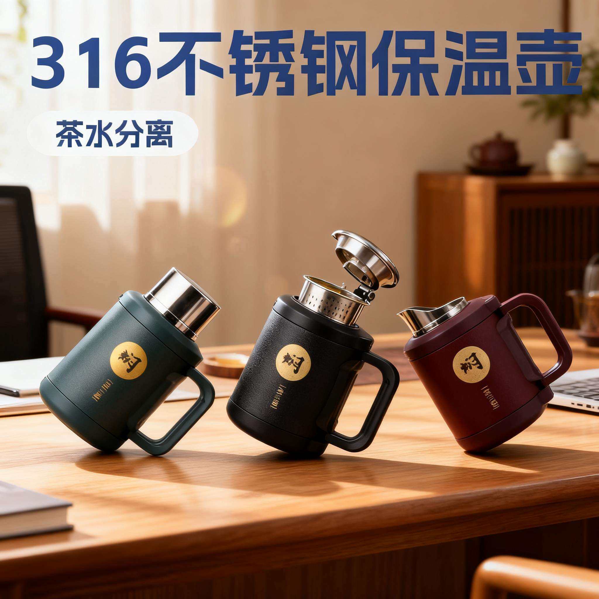 盛源保温壶316不锈钢户外运动水壶全钢盖焖泡茶壶旅行壶