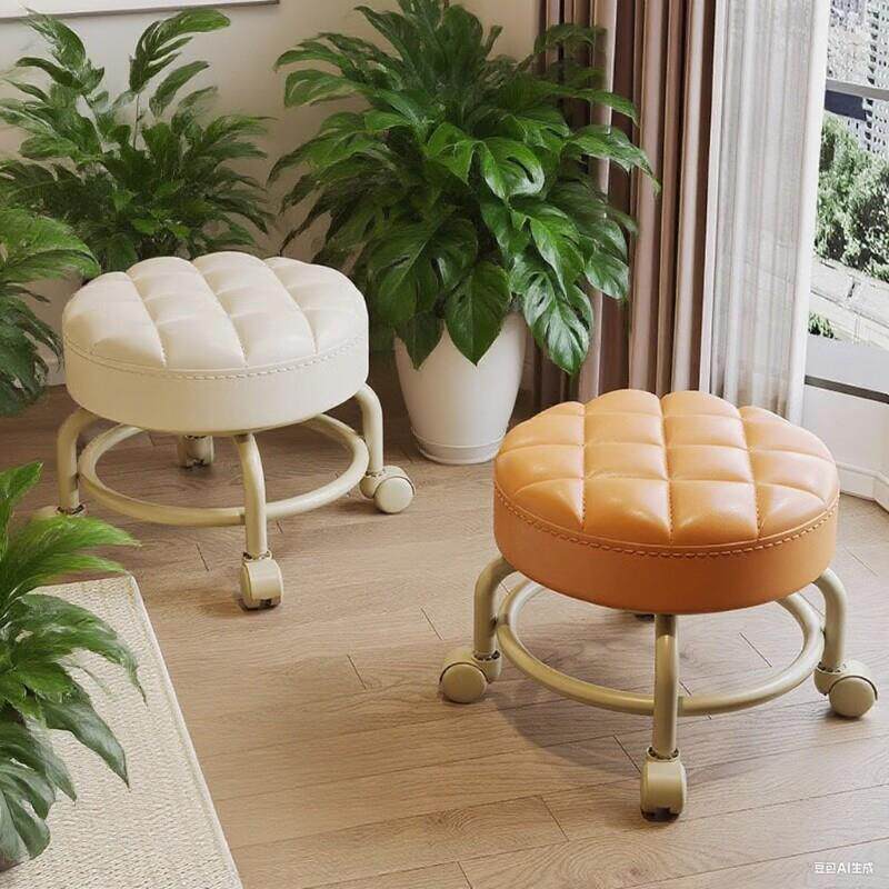 带轮子小凳子美缝轮滑矮凳带娃学步旋转椅子移动小凳子万向轮凳子