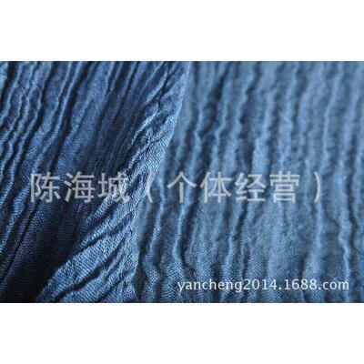 现货洗WEY皱亚麻面料色织肌理亚麻布服装棉布料皮压皱麻树麻料