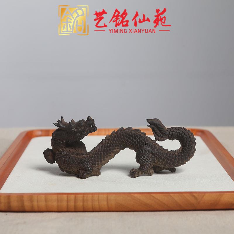 香木雕十二生肖龙摆件实木飞龙在天龙家居客厅办公室装饰品