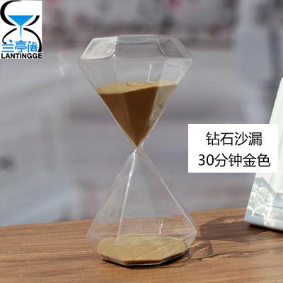 钻石3沙漏0296分钟计玻器创意璃家居客厅摆件办公情人节生日礼时