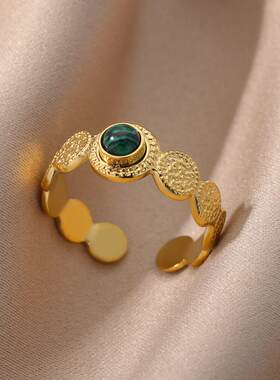 Colorful Ball Opal Ring Natural Stone Rings For Women Open