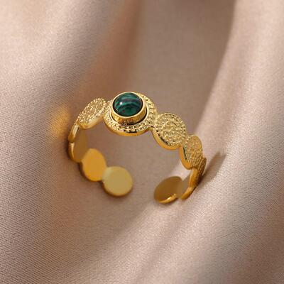Colorful Ball Opal Ring Natural Stone Rings For Women Open