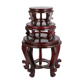 花盆底座亚光漆陶瓷花瓶摆件鱼缸酒坛垫底垫子圆形可旋转木质托盘