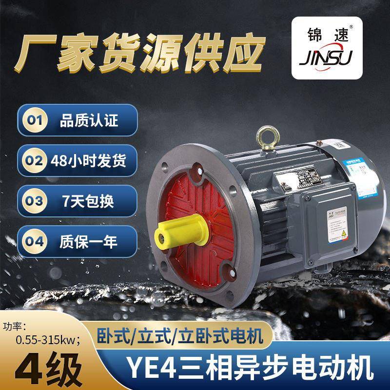 4极YE4三相异步电动机0.55w375w效率马达电机380v电动机