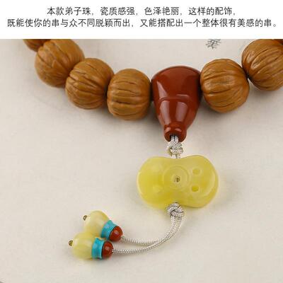 天然南红玛瑙蜜蜡红绿灯仿绿松石弟子珠铃铛菩提手串配饰配件
